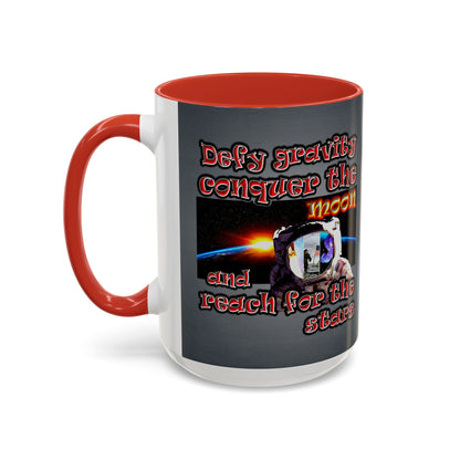 defy conquer reach - Accent Mug (grey-light grey)