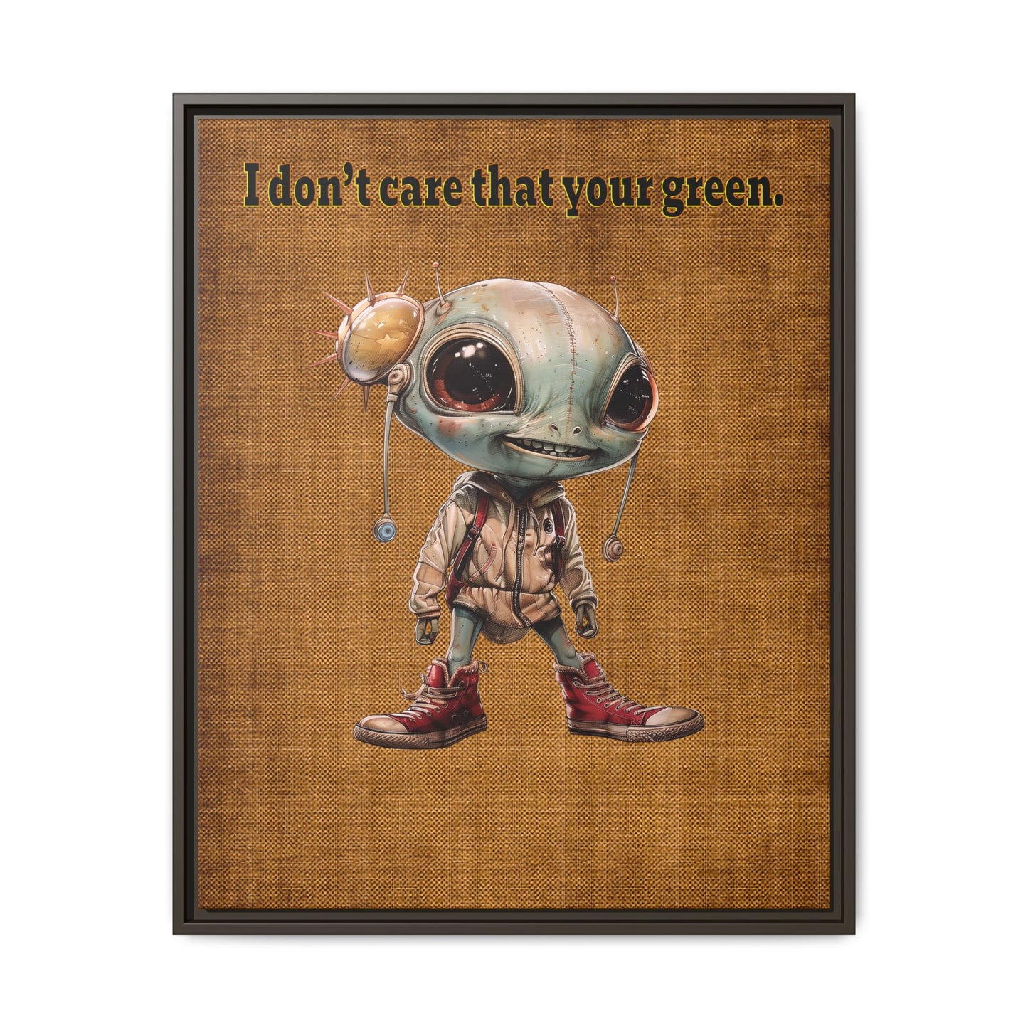 I don't care that your green - framed canvas art (brown papyrus)