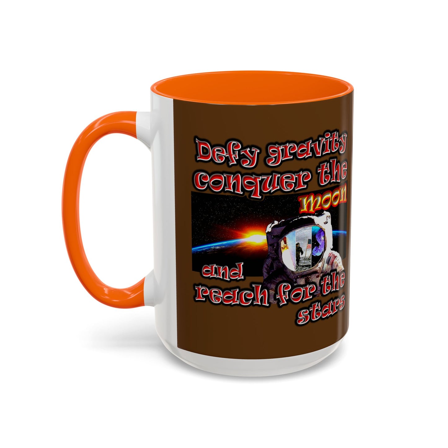 defy conquer reach - Accent Mug (brown)