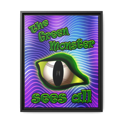 green monster - framed canvas art (purple wave)