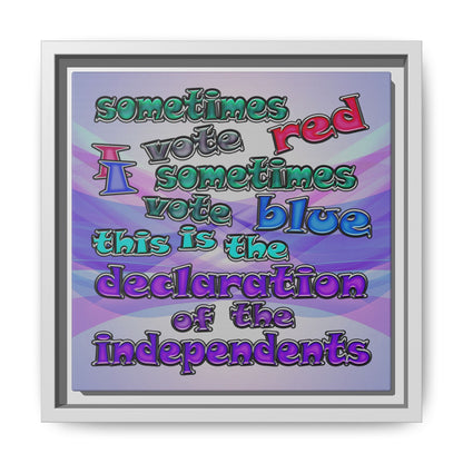 declaration of the independents - framed canvas art (light blue-pink wave)