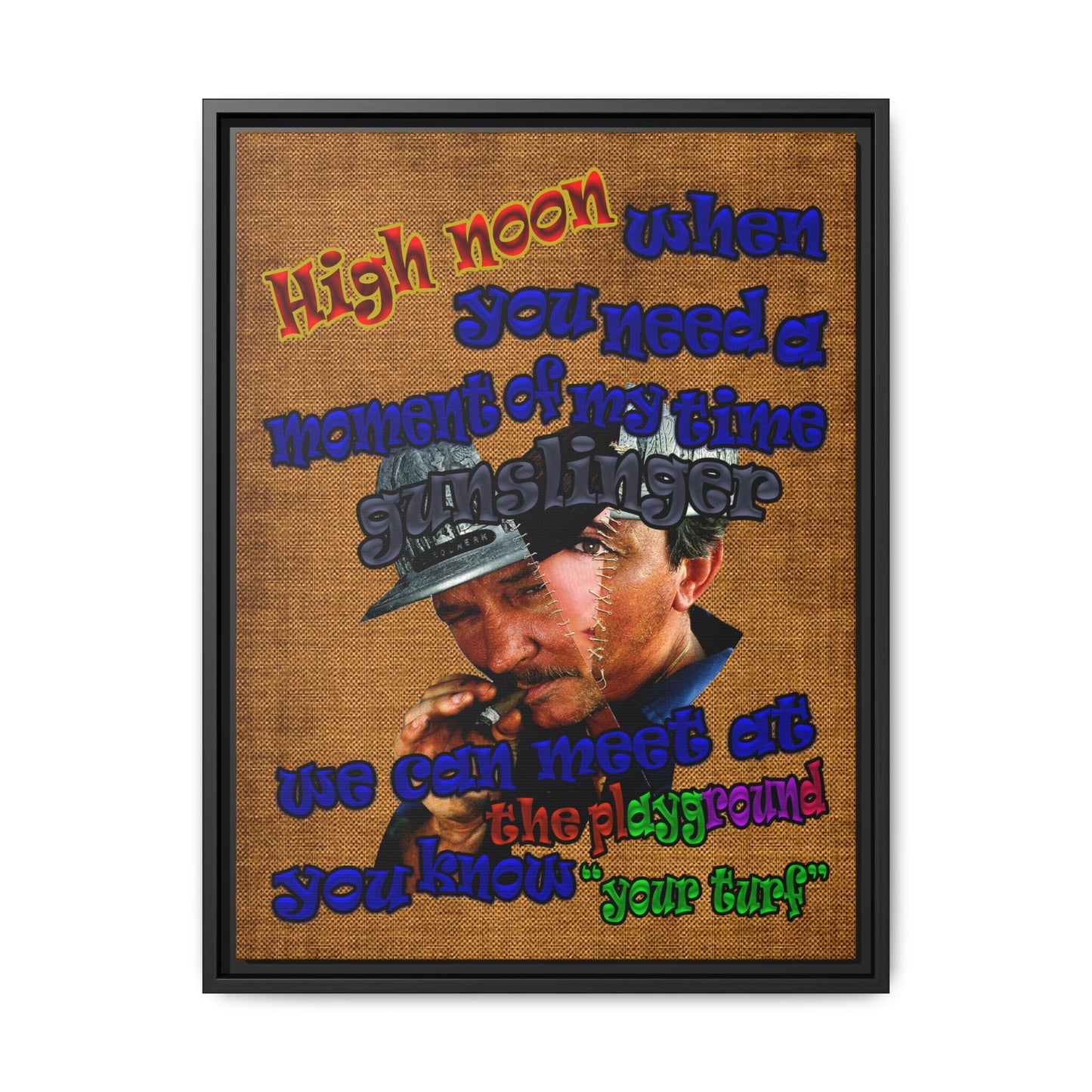 high noon - framed canvas art (brown papyrus)