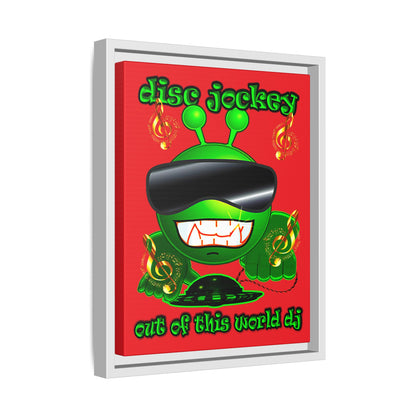 disc jockey - framed canvas art (red)
