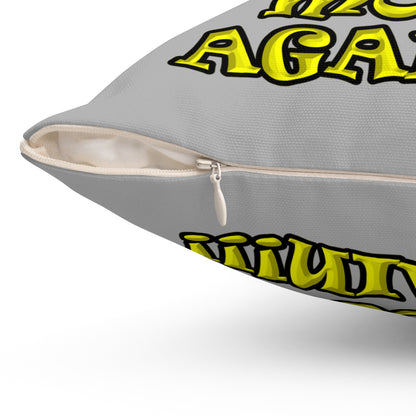 shoot the moon again - Spun Polyester Square Pillow - (light grey)