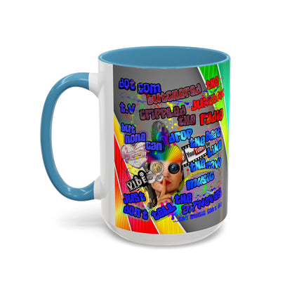drop the beat - Accent Mug (rainbow split)