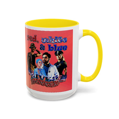 rw&b lives matter - Accent Mug (yellow-orange wave)