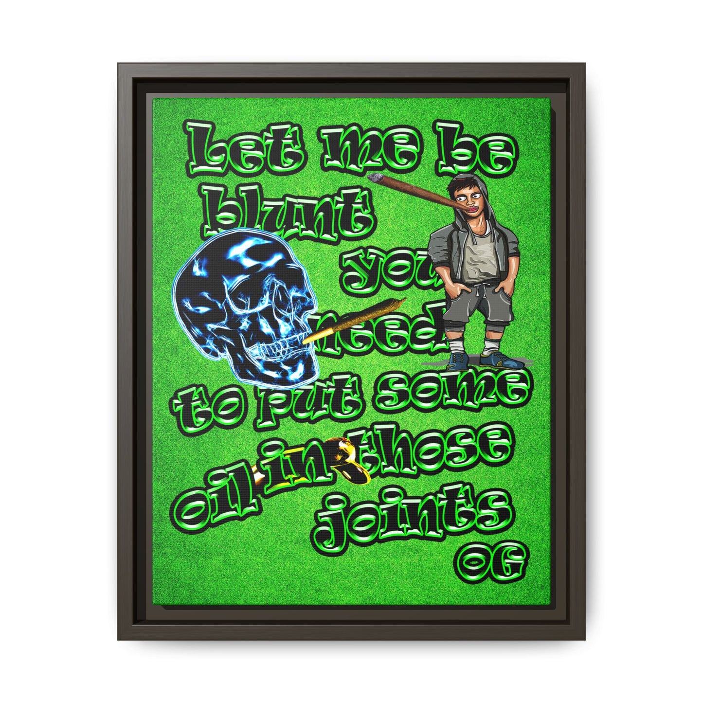 og - framed canvas art (green turf)