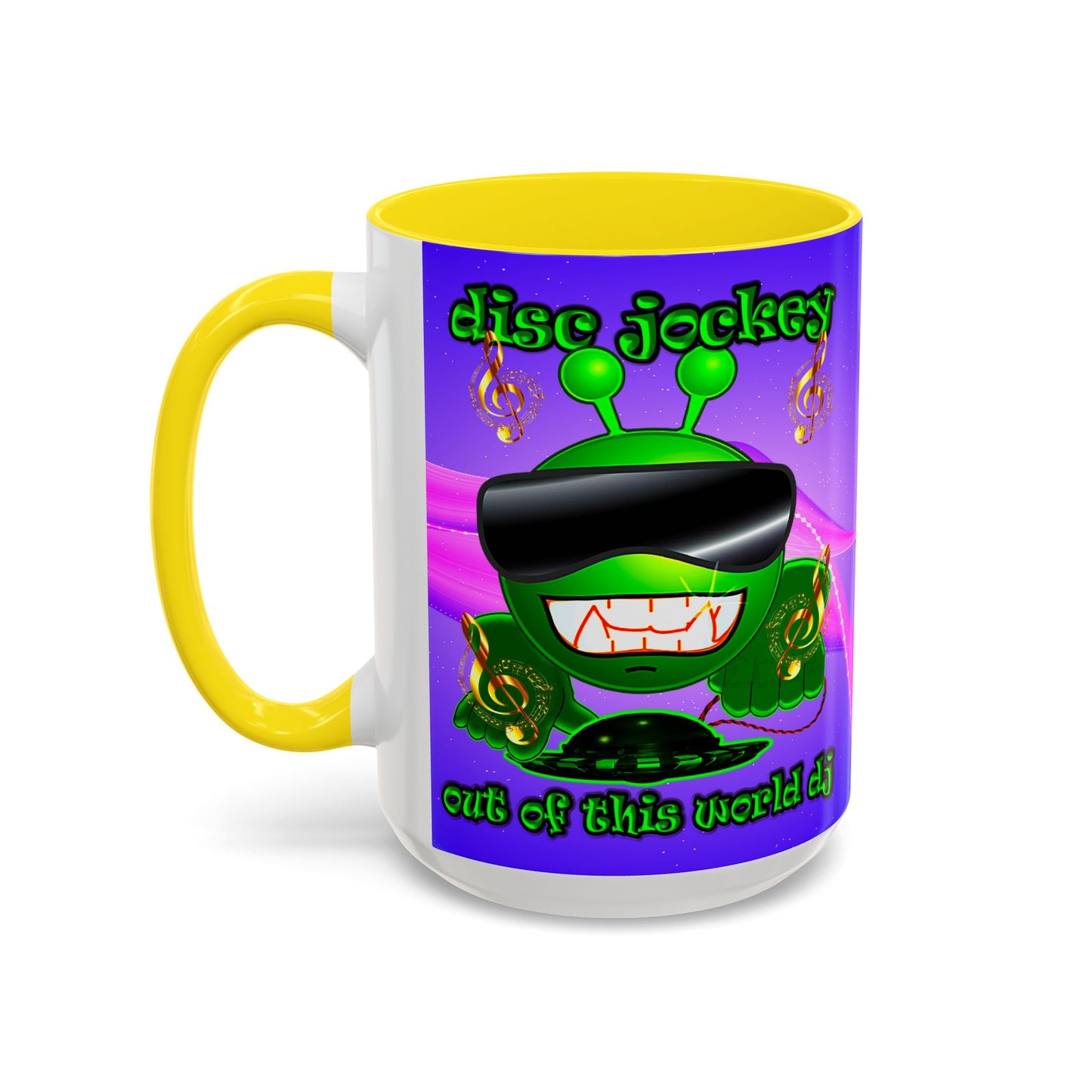 disc jockey - Accent Mug (purple-pink wave)