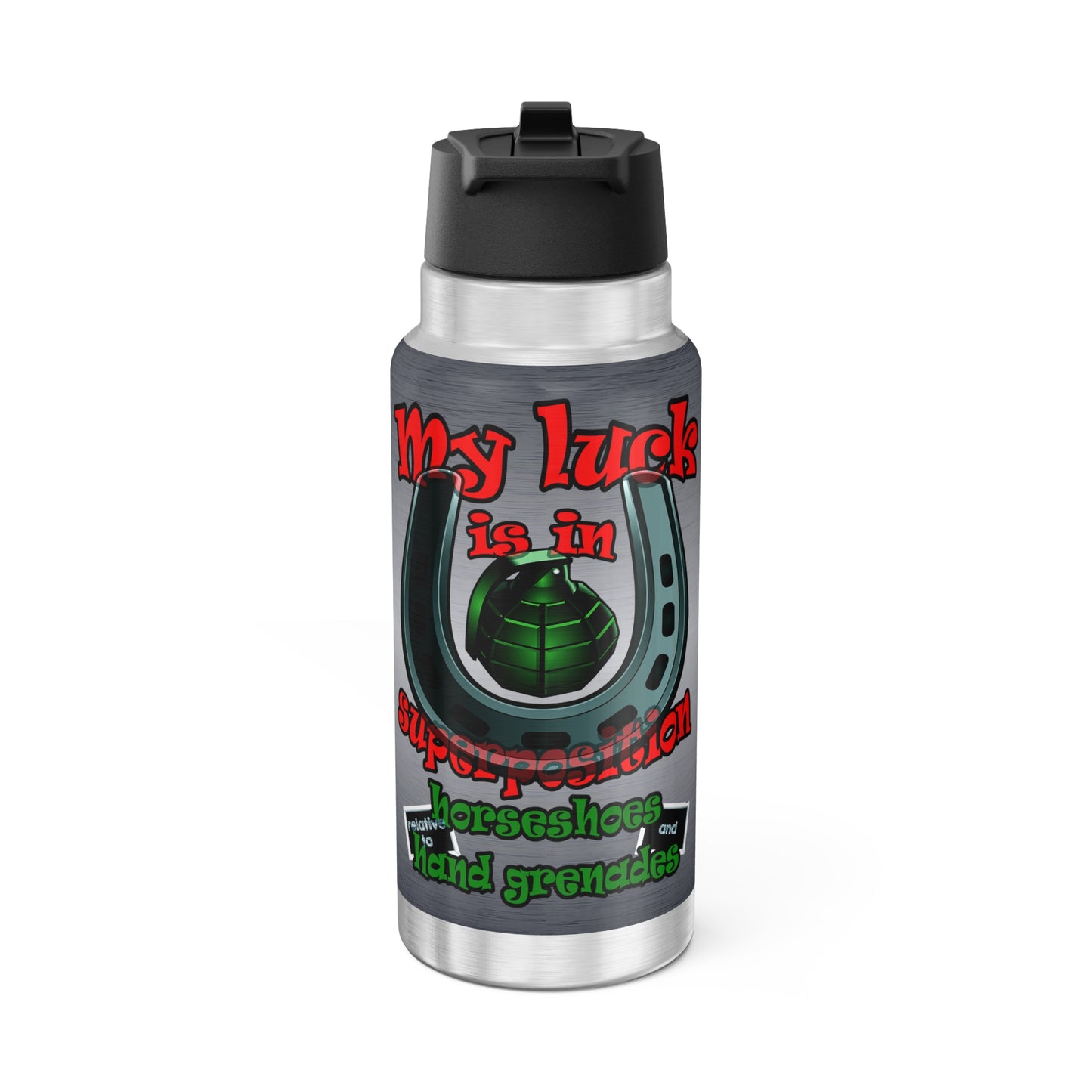 my luck - Gator Tumbler, 32oz  (brushed nickel)