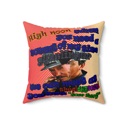 high noon - Faux Suede Square Pillow - (yellow-orange wave)