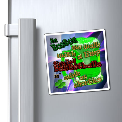 celtics logo - Magnets - (grey-pink wave)