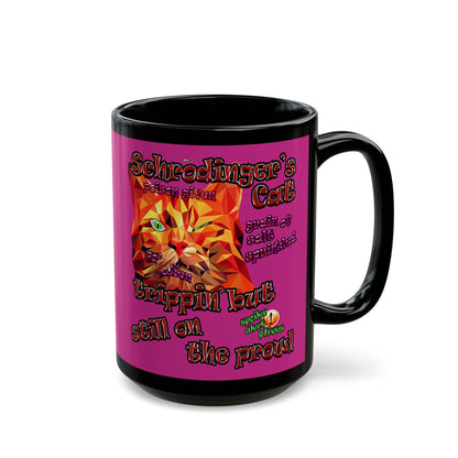 schrodinger's cat - Black Mug (pink)