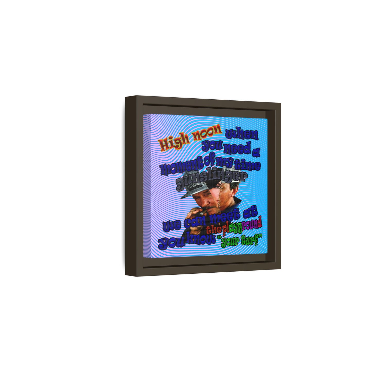 high noon - framed canvas art (light blue-purple wave)