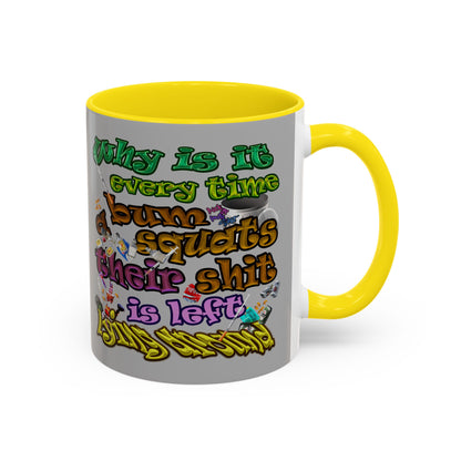the bum's shit - Accent Mug (light grey)