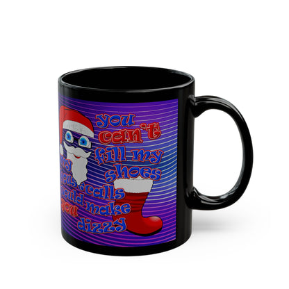 santa's shoes - Black Mug (purple wave)