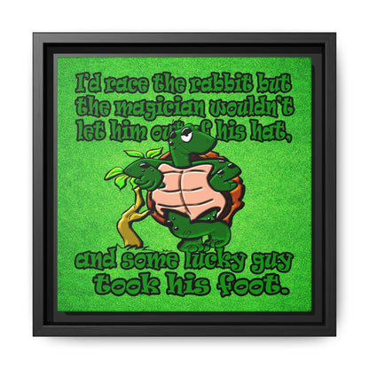 turtle race - framed canvas art (green turf)