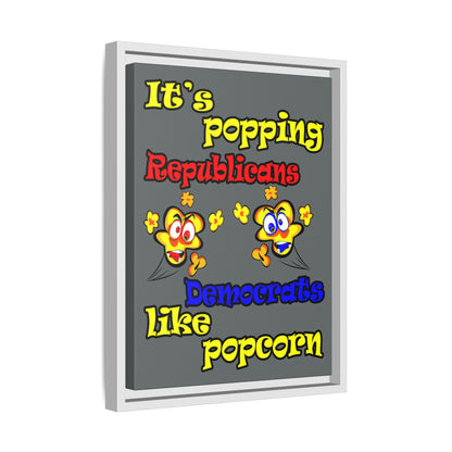popping like popcorn - framed canvas art (dark grey)