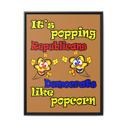 popping like popcorn - framed canvas art (light brown)