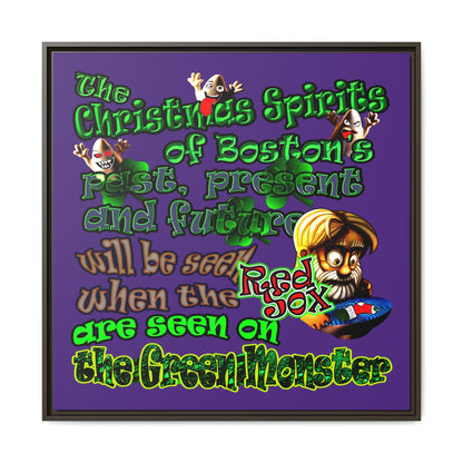 christmas spirits of boston - framed canvas art (purple)