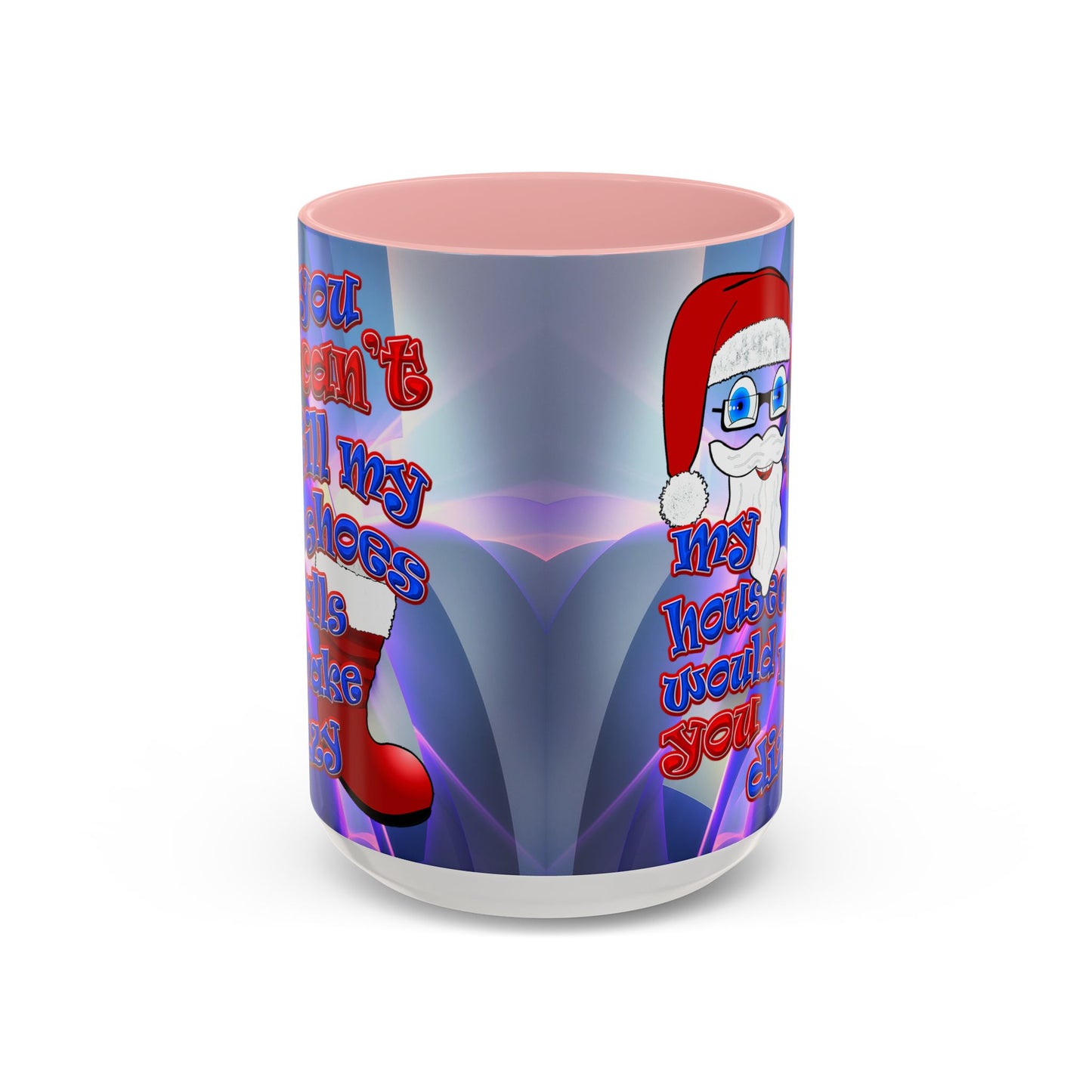 santa's shoes - Accent Mug (grey-pink wave)