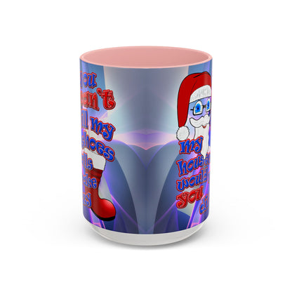 santa's shoes - Accent Mug (grey-pink wave)