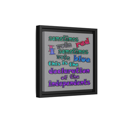 declaration of the independents - framed canvas art (grey)