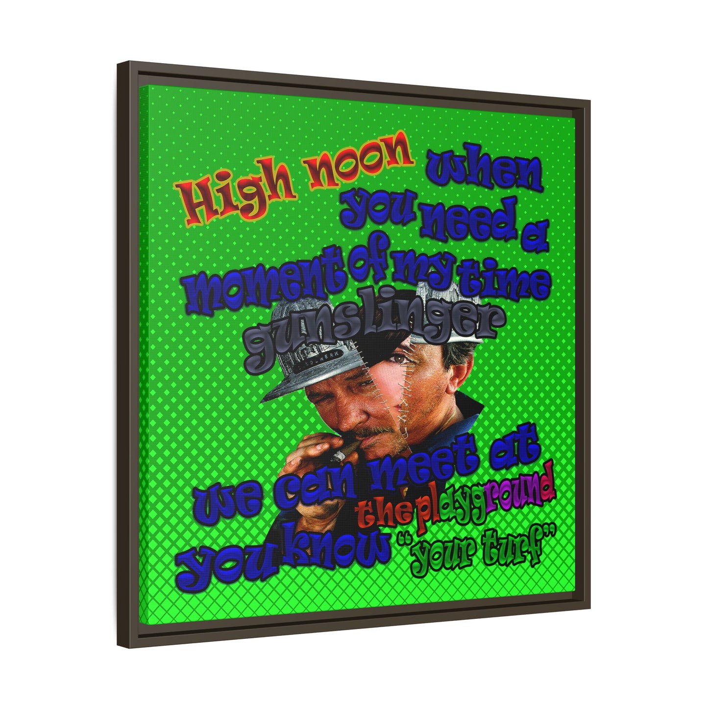 high noon - framed canvas art (logo green)