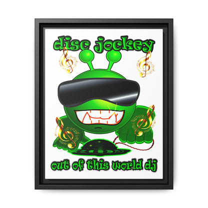 disc jockey - framed canvas art (white)