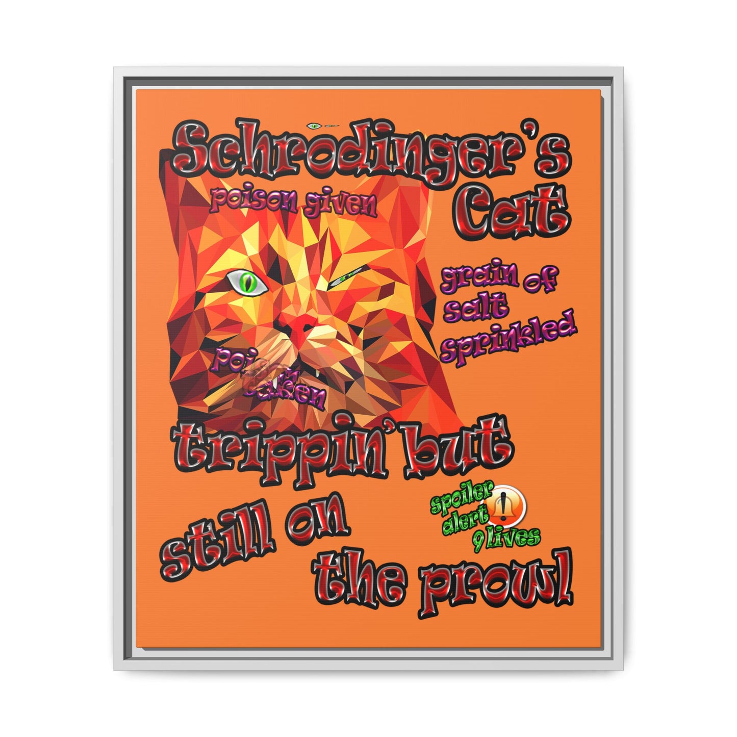 schrodinger's cat - framed canvas art (crusta)