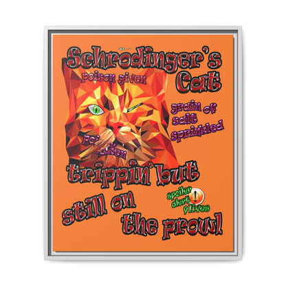 schrodinger's cat - framed canvas art (crusta)