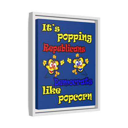 popping like popcorn - framed canvas art (dark blue)