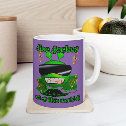 disc jockey - White Mug (light purple)
