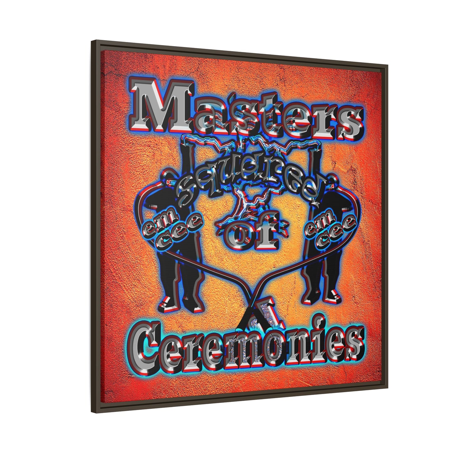 em cee squared - framed canvas art (burnt orange)