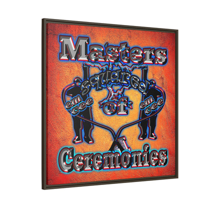 em cee squared - framed canvas art (burnt orange)