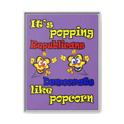 popping like popcorn - framed canvas art (light purple)