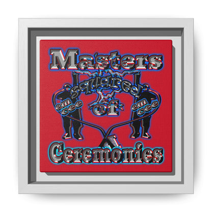 em cee squared - framed canvas art (dark red)