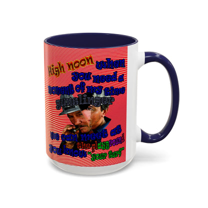 high noon - Accent Mug (yellow-orange wave)