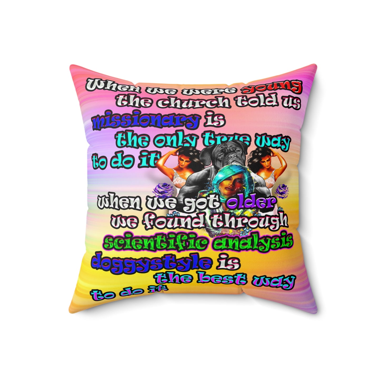 doggystyle - Spun Polyester Square Pillow - (color blur)