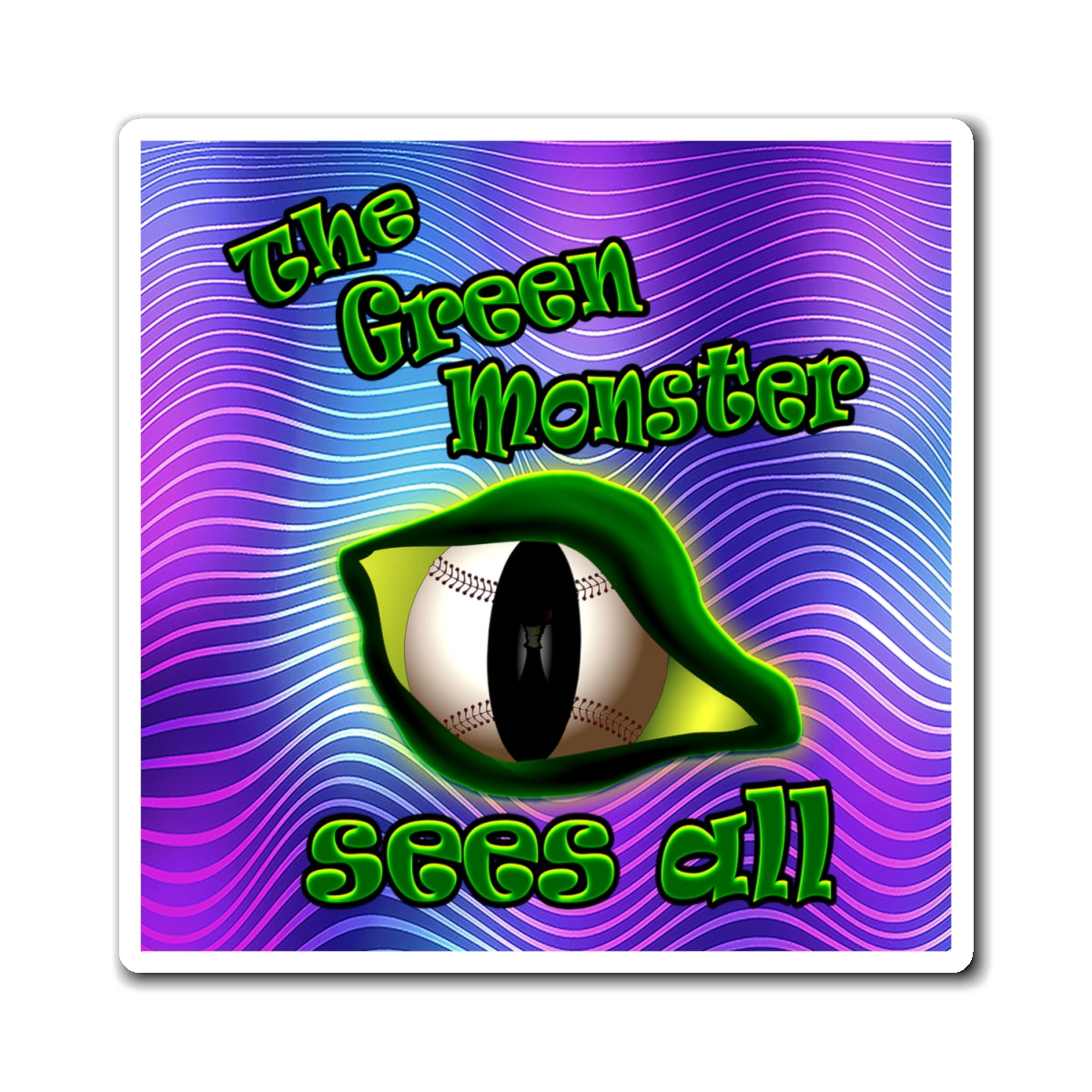 green monster - Magnets - (purple wave)