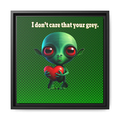 I don't care that your grey - framed canvas art (logo green)