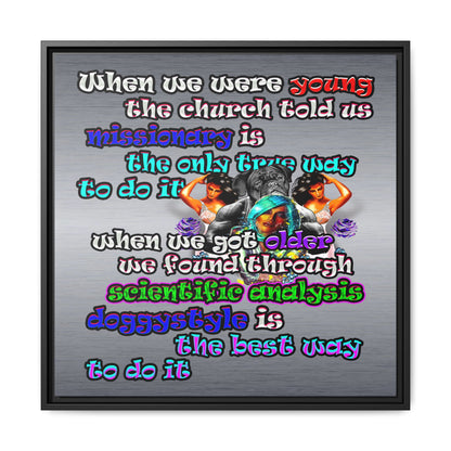 doggystyle - framed canvas art (brushed nickel)