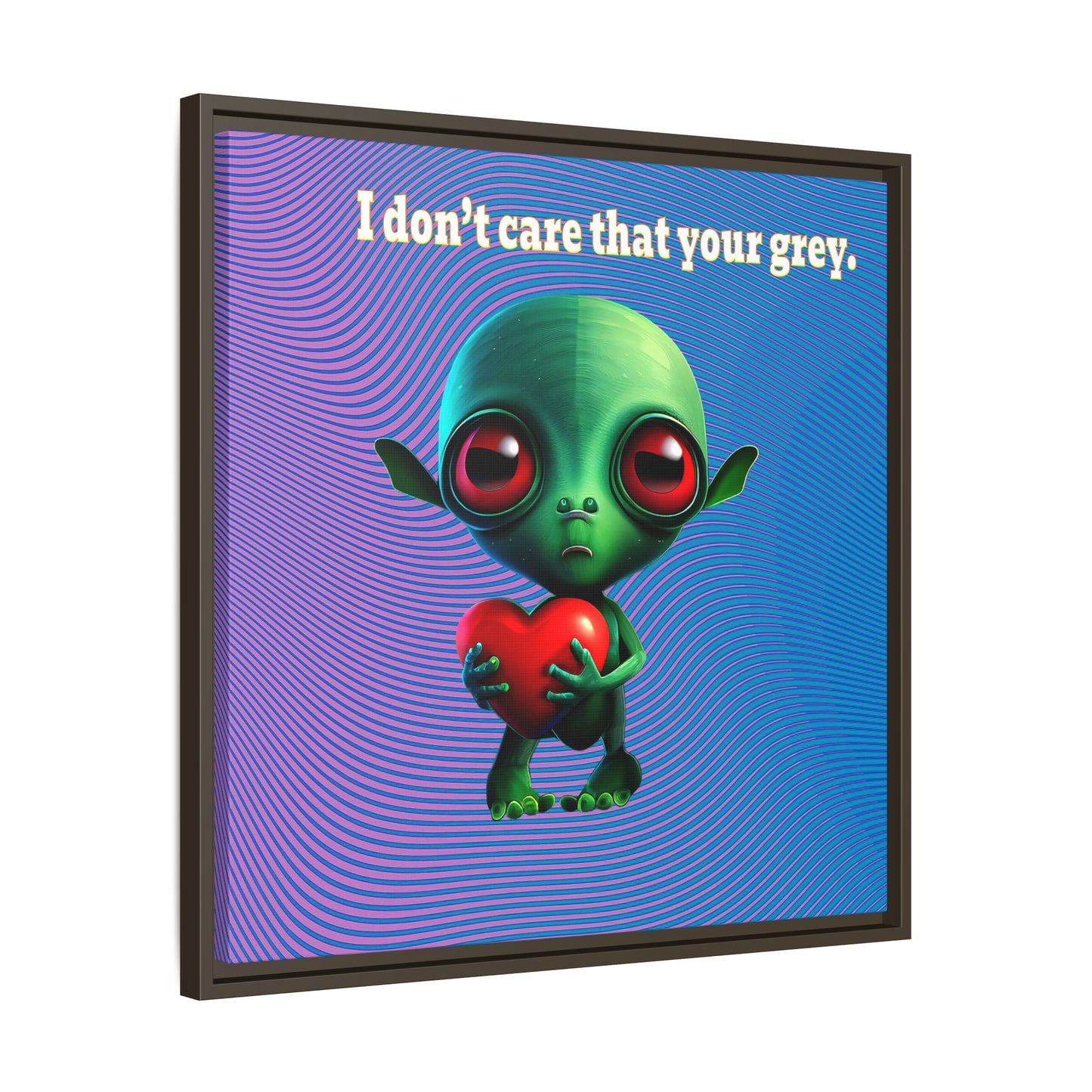 I don't care that your grey - framed canvas art (light blue-purple wave)