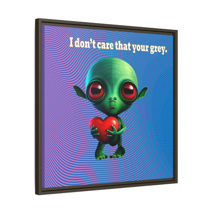 I don't care that your grey - framed canvas art (light blue-purple wave)