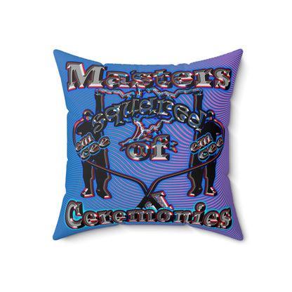 em cee squared - Spun Polyester Square Pillow - (light blue-purple wave)