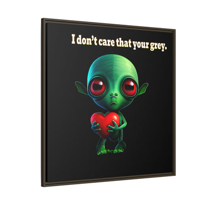 I don't care that your grey - framed canvas art (black)