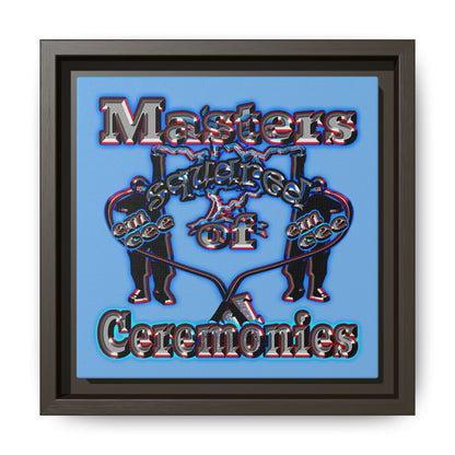 em cee squared - framed canvas art (light blue)