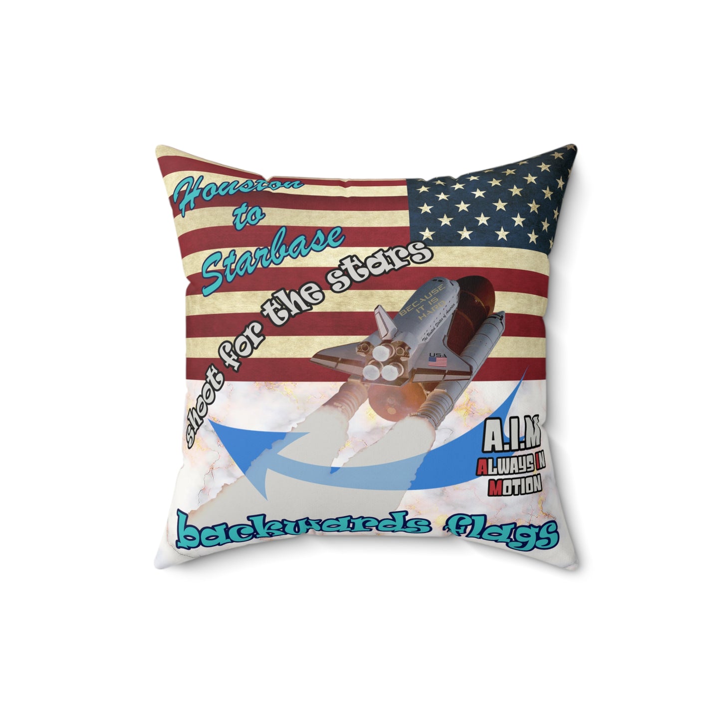 shoot for the stars - Faux Suede Square Pillow - (white marble)