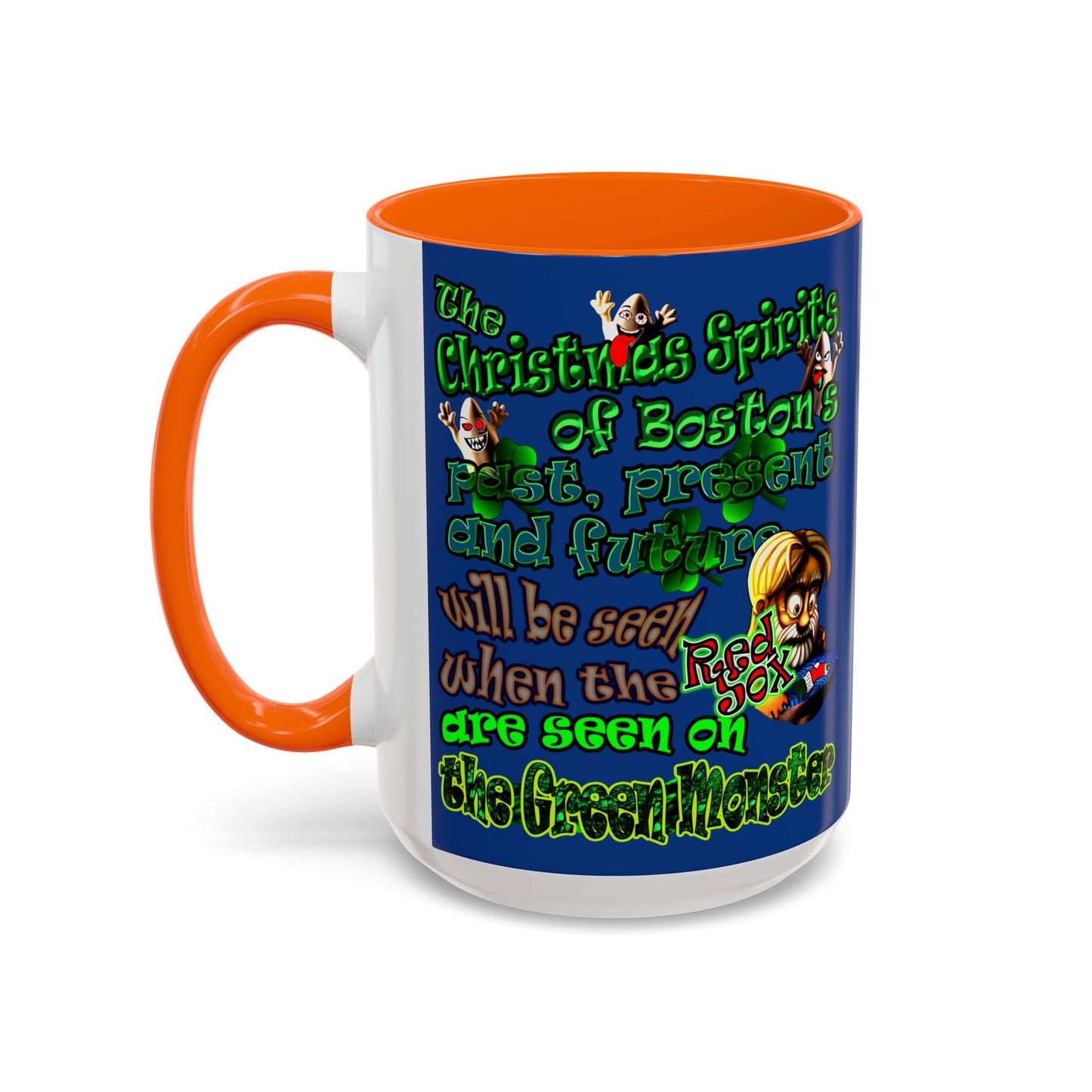 christmas spirits of boston - Accent Mug (dark blue)