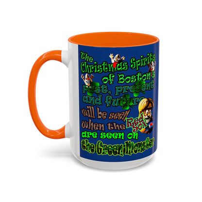 christmas spirits of boston - Accent Mug (dark blue)