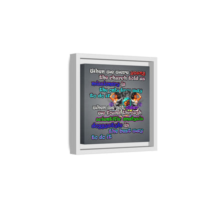 doggystyle - framed canvas art (grey-light grey)